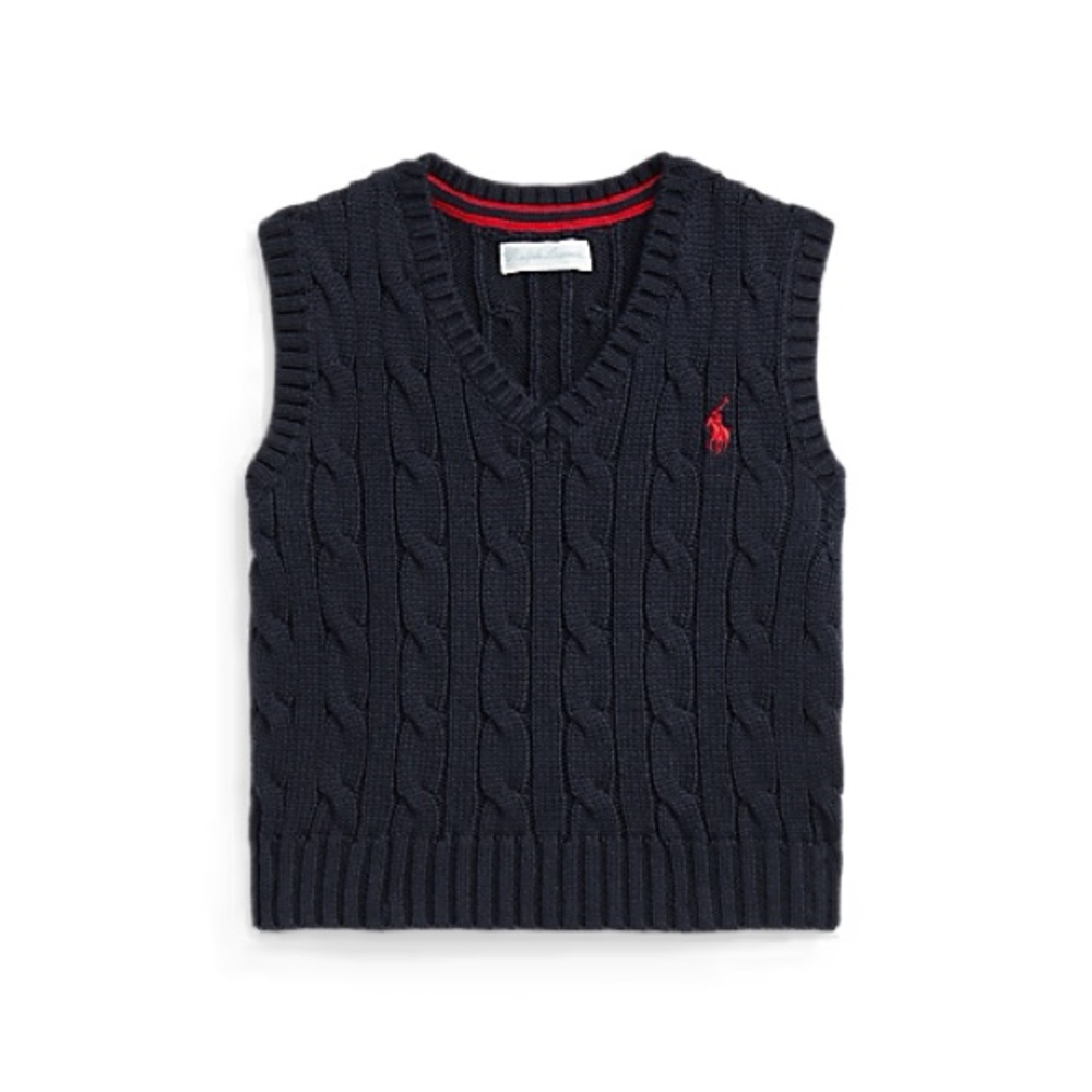 Cable-Knit Cotton Sweater Vest
